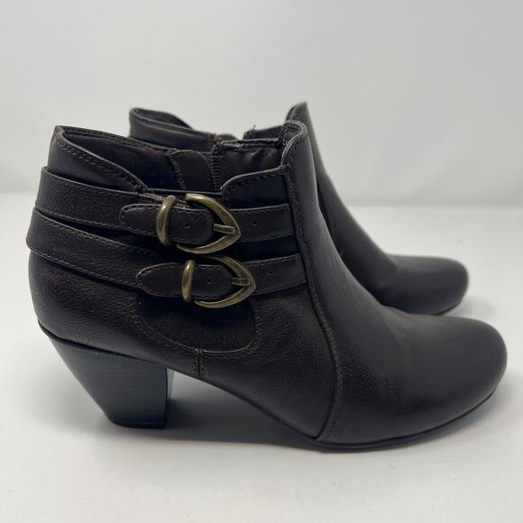 Bear Traps Caryl Faux Leather Brown Women's Heel Ankle Boots Size 8.5 - Picture 5 of 10